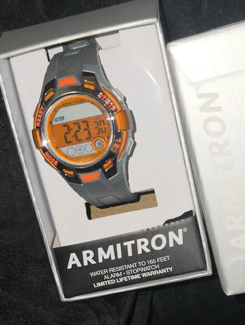 Armitron Orange & Gray Digital Sport Watch WaterProof Battery Works Brand New